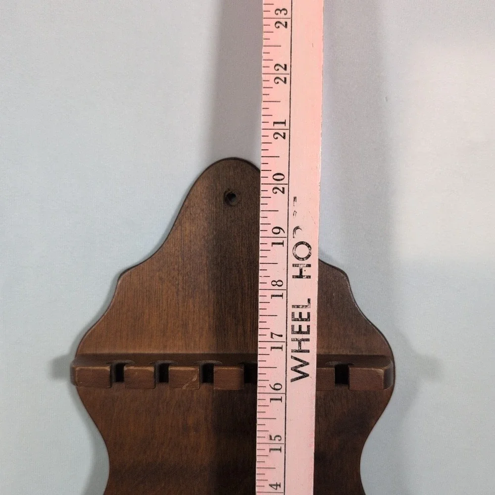 Vintage MCM Wood Rack Display Holder For Souvenir Tea Spoon Or Hankie Collection